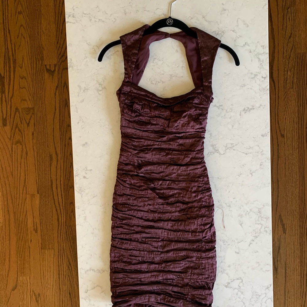 Nicole Miller Purple Ruched Sheath Dress